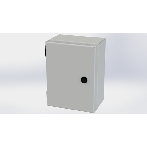 1/4 Turn Latch Electrical Enclosures, 8 in H, 4 in D, 6 in W, NEMA 3R, 4, 12, 13, Carbon Steel